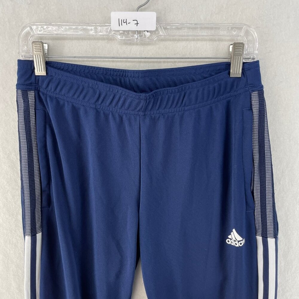 Adidas Track Pants Mens S Blue & White 3-Stripe Primegreen Aeroready Tapered - Picture 10 of 10